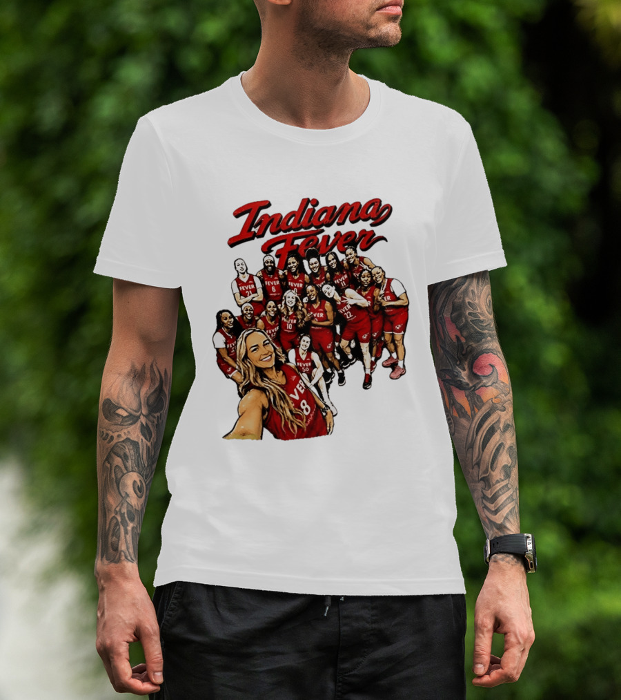 Indiana Fever Team Selfie Caitlin Clark Sophie Cunningham T-Shirt