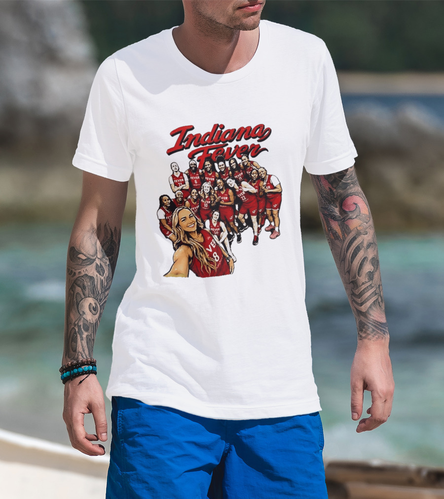 Indiana Fever Team Selfie Caitlin Clark Sophie Cunningham T-Shirt