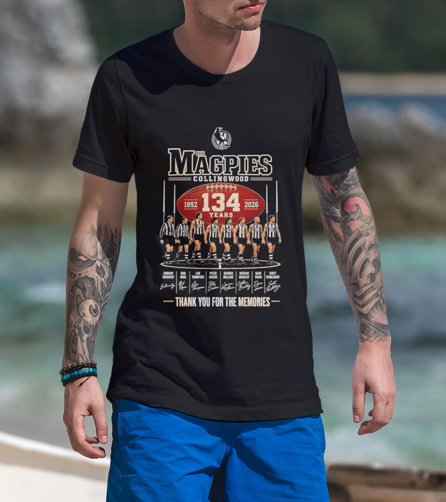 The Magpies Collingwood 1892 2026 134 Years Thank You For The Memories T-Shirt