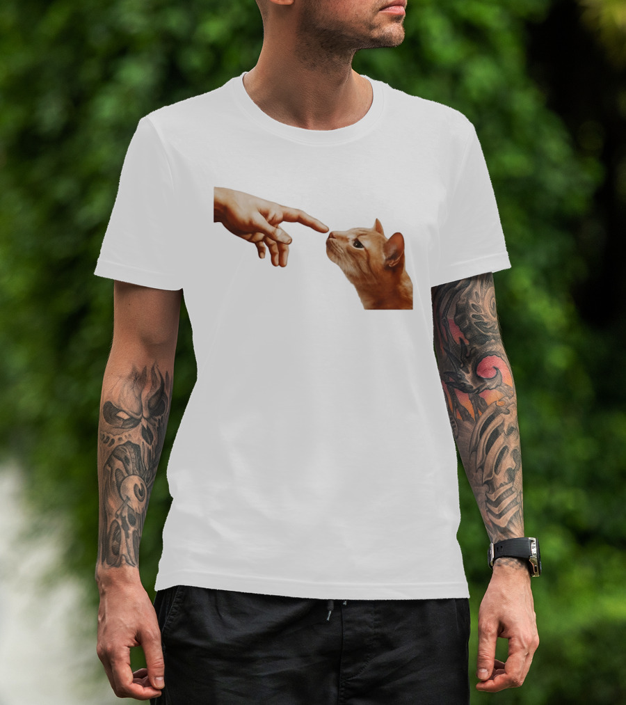 The Creation Of Adam Cat Edition T-Shirt