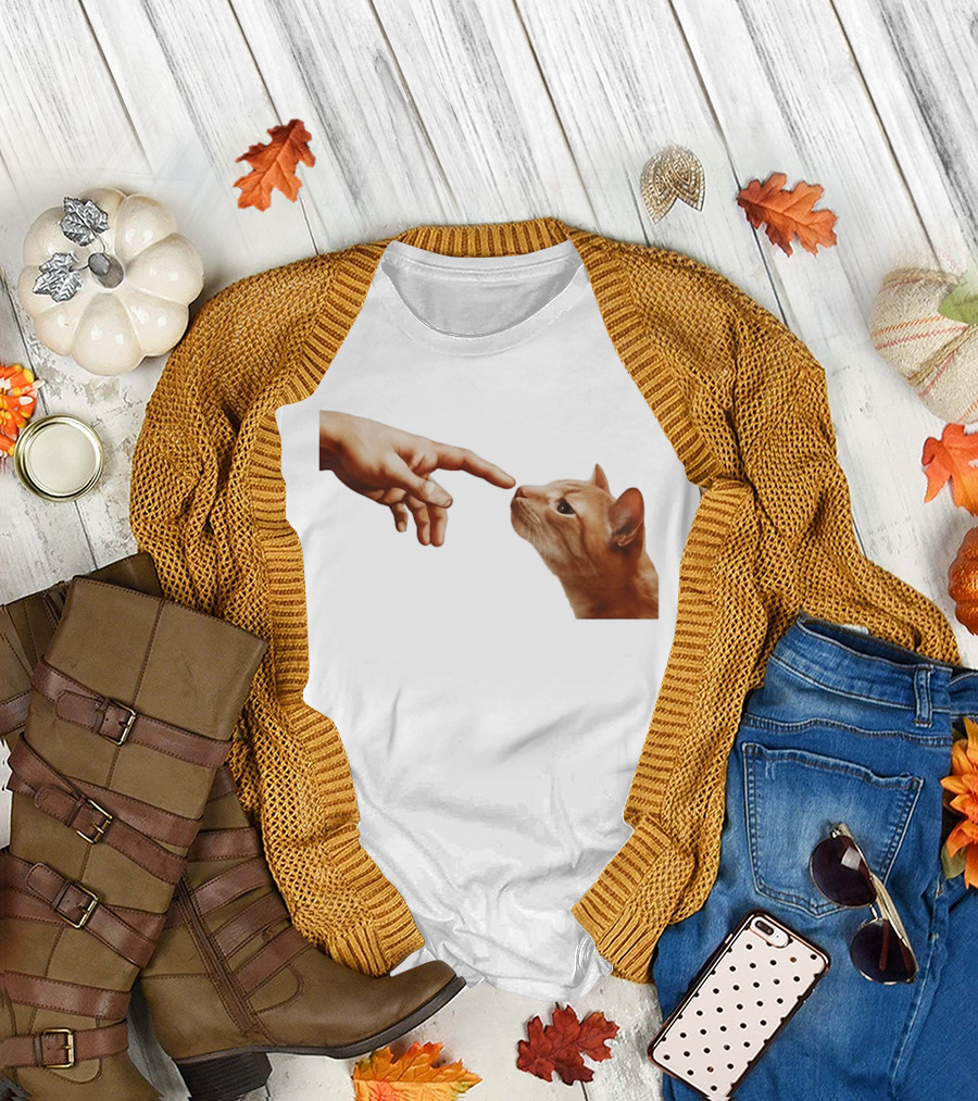 The Creation Of Adam Cat Edition T-Shirt
