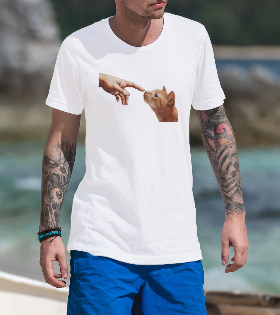 The Creation Of Adam Cat Edition T-Shirt
