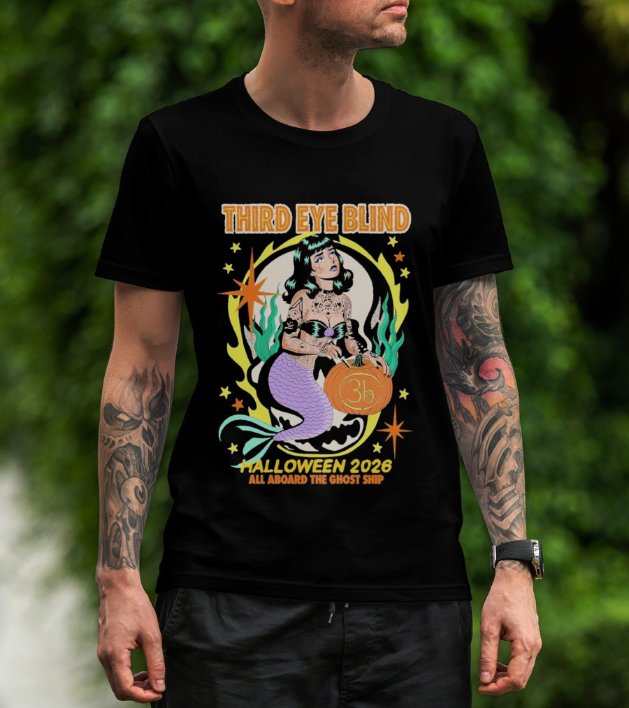 Third Eye Blind Halloween 2026 Mermaid All Aboard The Ghost Ship T-Shirt
