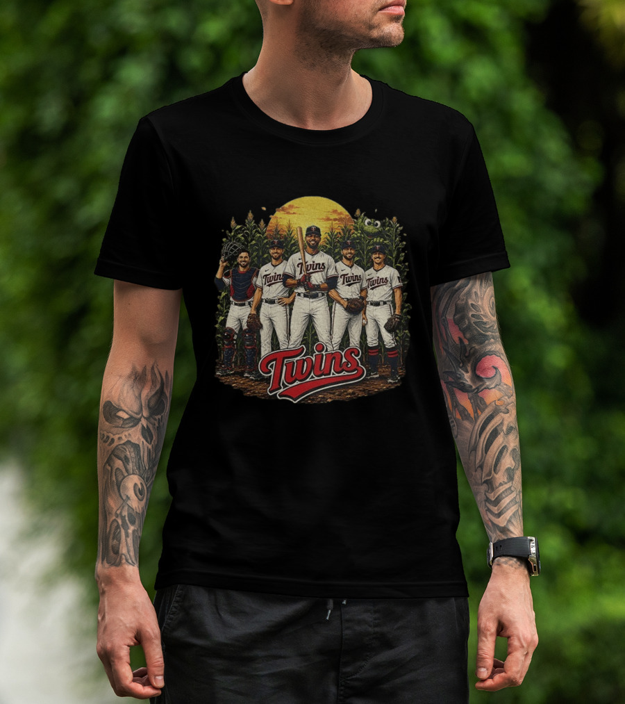 Twins Field Of Dreams Minnesota Twins Game Day Players Cornfield Sunset T-Shirt