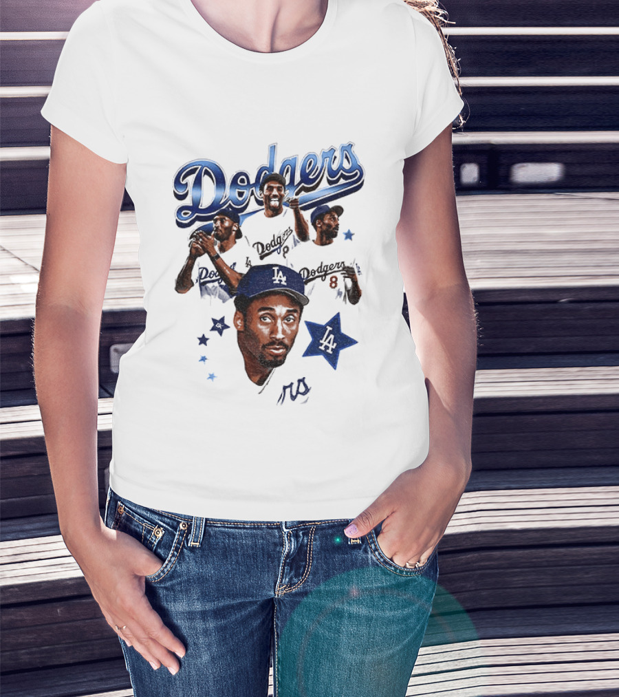 Los Angeles Dodgers Kobe Bryant Tribute Baseball Player Dodgers Jersey White T-Shirt