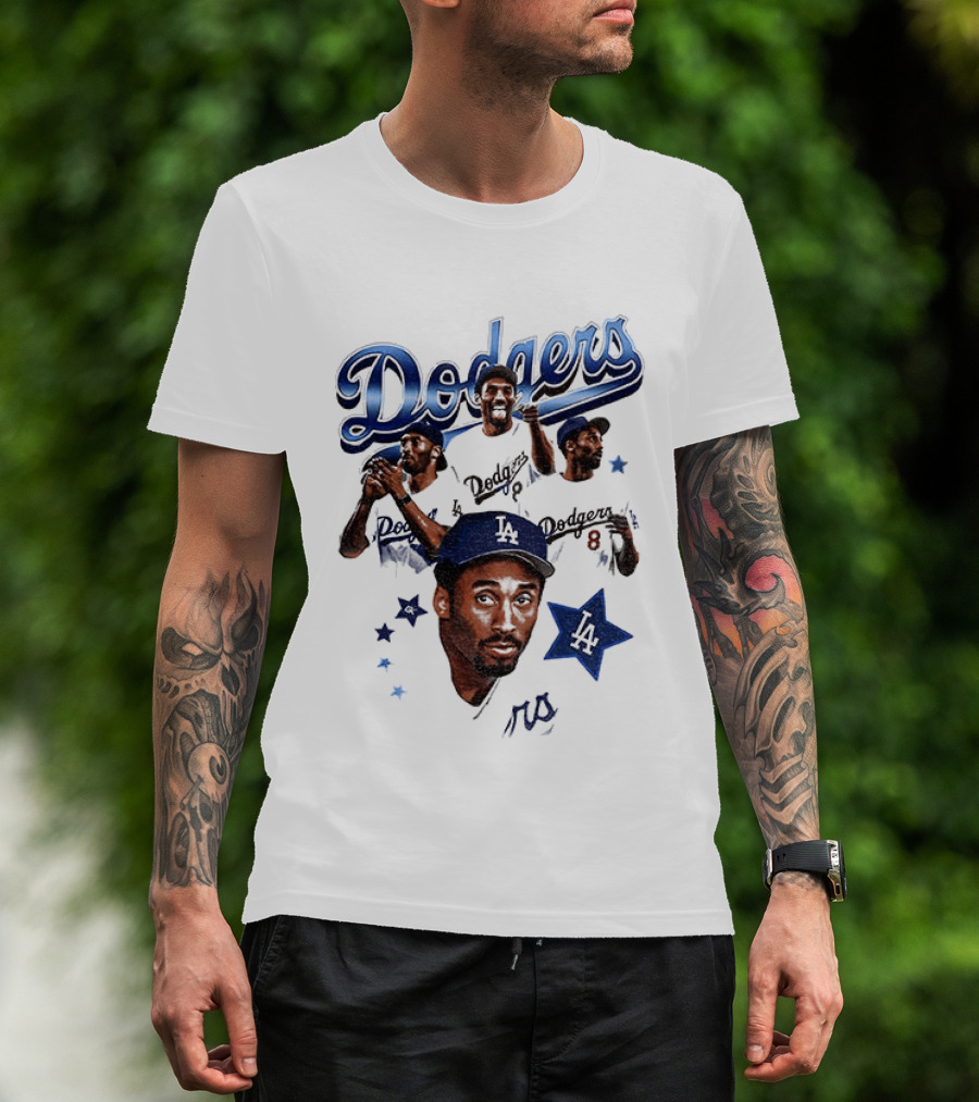 Los Angeles Dodgers Kobe Bryant Tribute Baseball Player Dodgers Jersey White T-Shirt