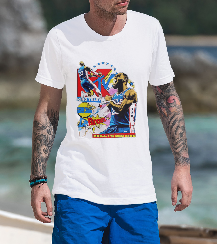 LeBron James MTV King Television Philly's New King Philadelphia 76ers T-Shirt