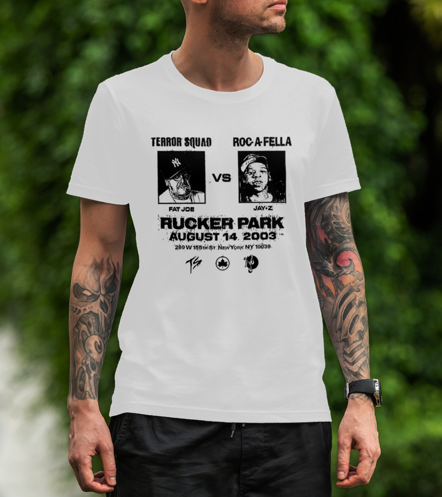 Terror Squad Fat Joe Vs Roc A Fella Jay Z Rucker Park August 30 2003 34th Annual Entertainer's Basketball Classic NYC T-Shirt