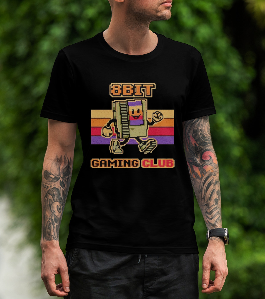 8bit Gaming Club Pixel Cartridge Retro Gamer T-Shirt