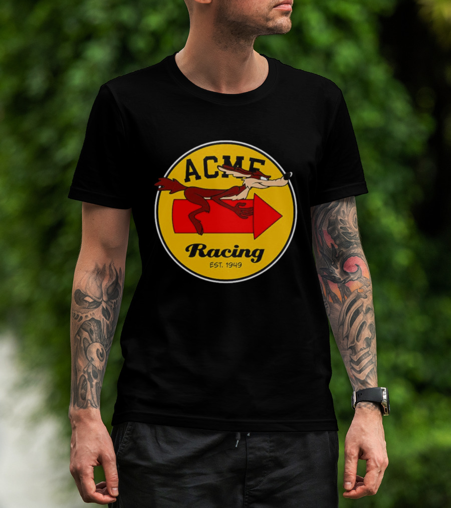 Acme Racing Wile E. Coyote Rocket Est 1949 Retro Cartoon T-Shirt