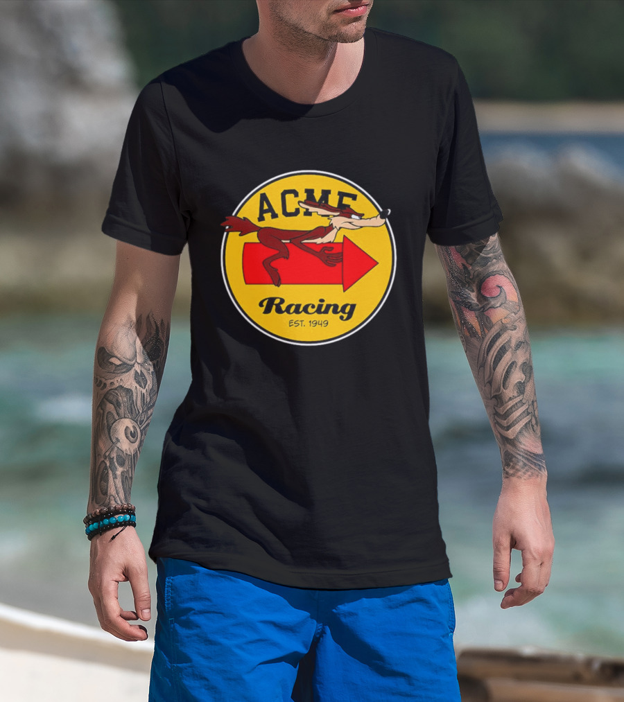 Acme Racing Wile E. Coyote Rocket Est 1949 Retro Cartoon T-Shirt