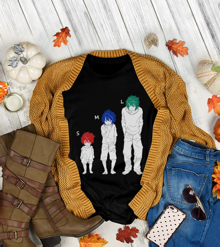 Anime Death Note L Character Evolution Sizes S M L T-Shirt