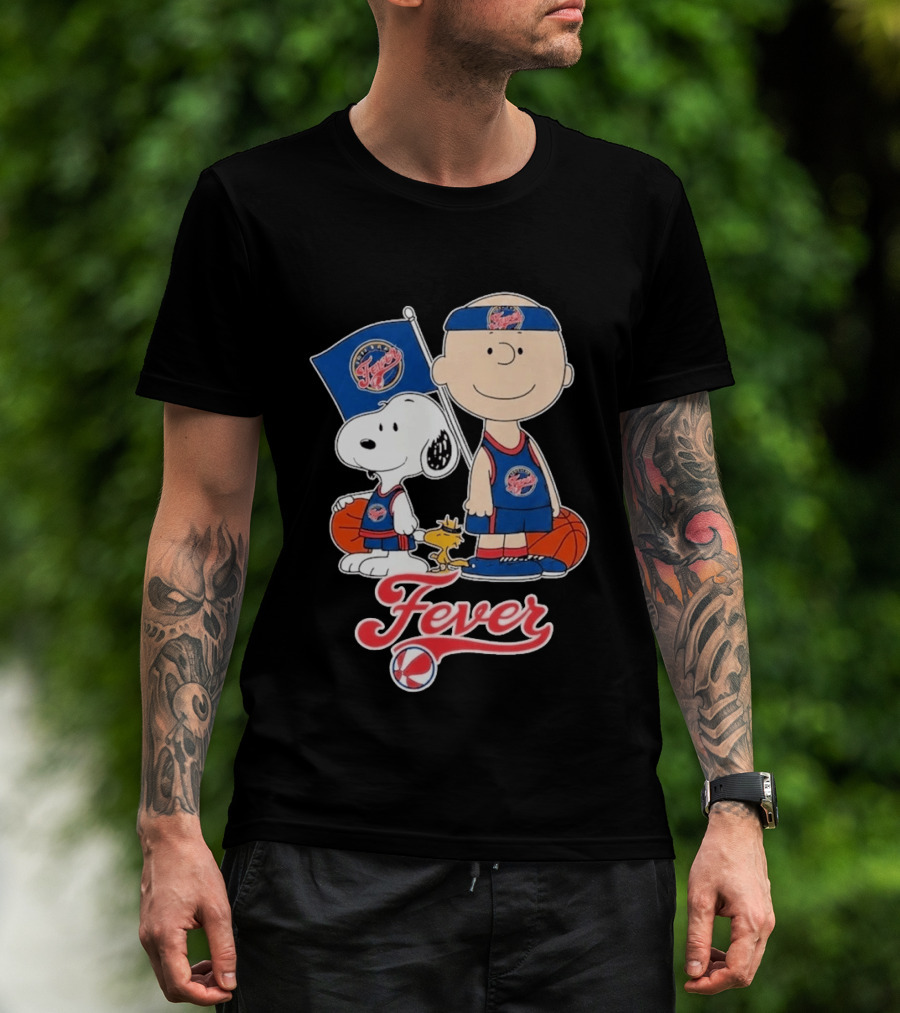 Indiana Fever Charlie Brown Snoopy WNBA Basketball Fever T-Shirt