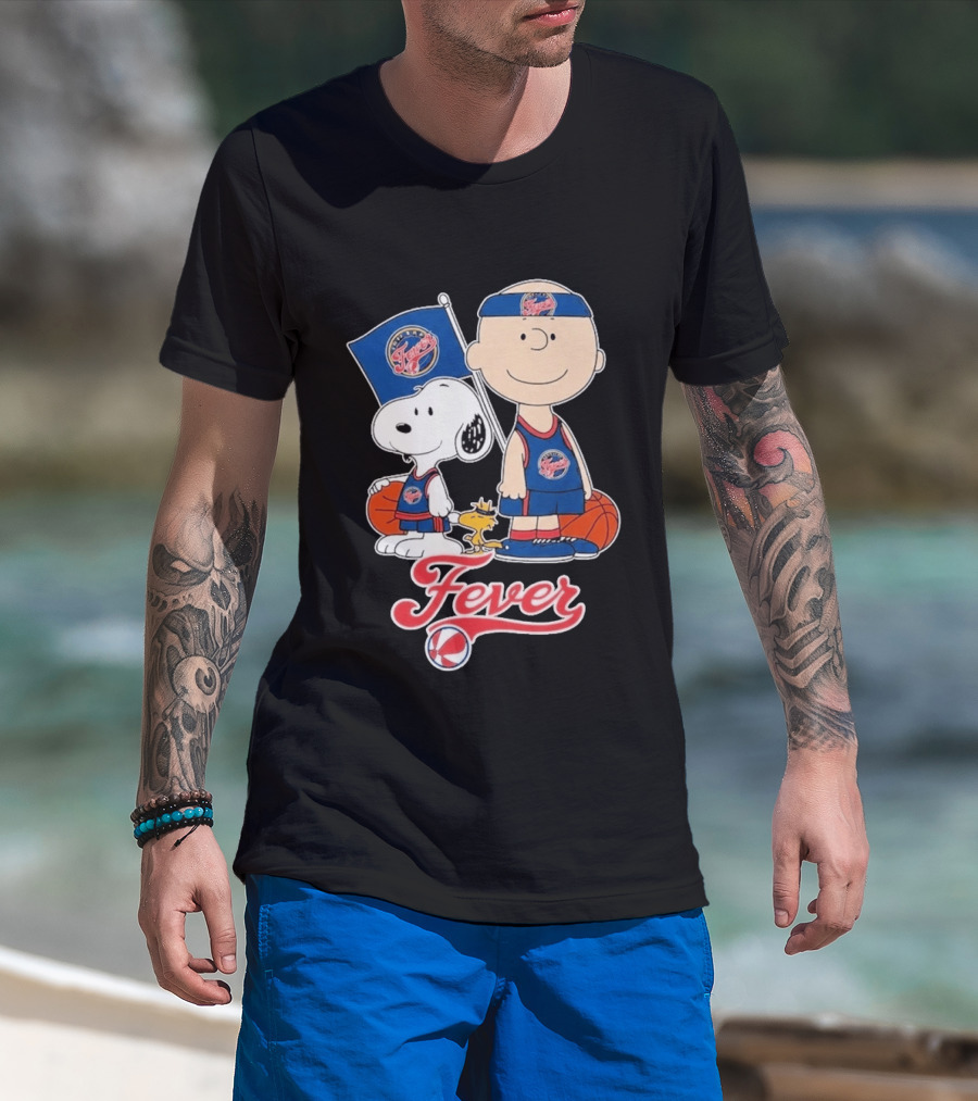 Indiana Fever Charlie Brown Snoopy WNBA Basketball Fever T-Shirt