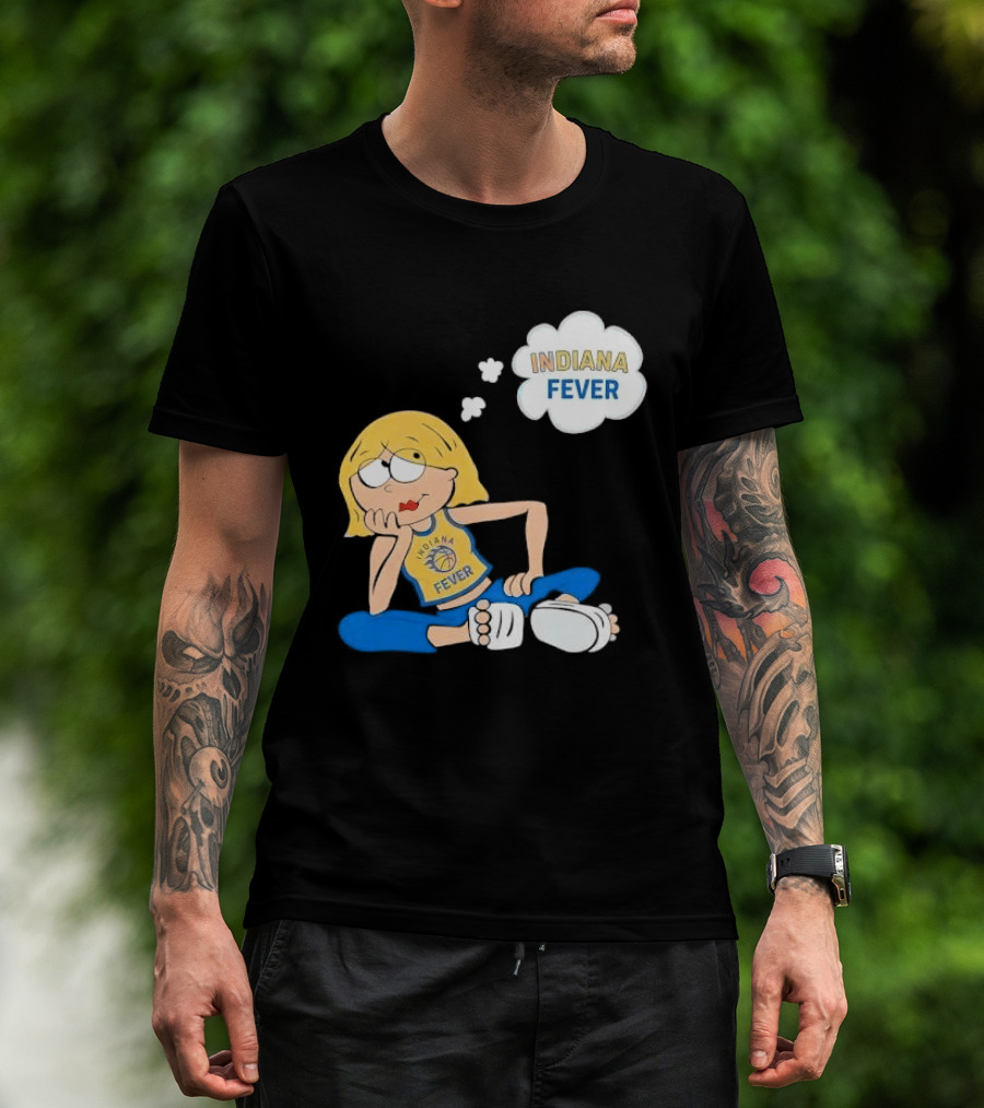 WNBA Indiana Fever Blonde Girl Cartoon Thought Bubble T-Shirt