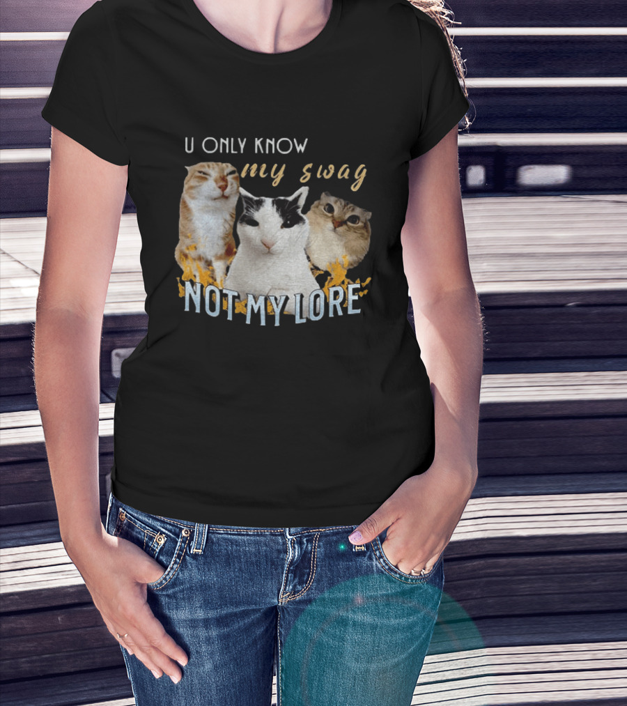 U Only Know My Swag Not My Lore Funny Cat Trio T-Shirt