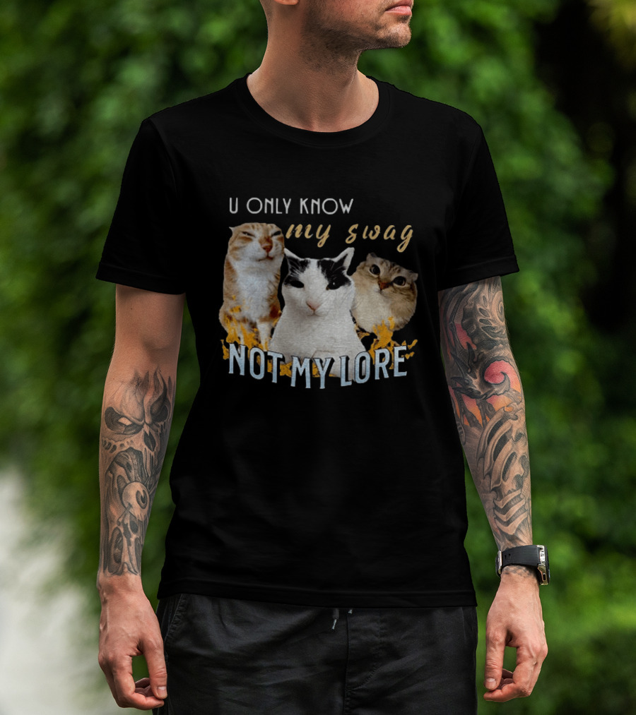 U Only Know My Swag Not My Lore Funny Cat Trio T-Shirt