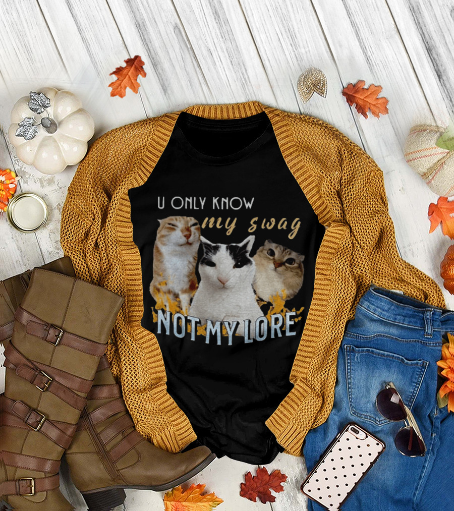 U Only Know My Swag Not My Lore Funny Cat Trio T-Shirt
