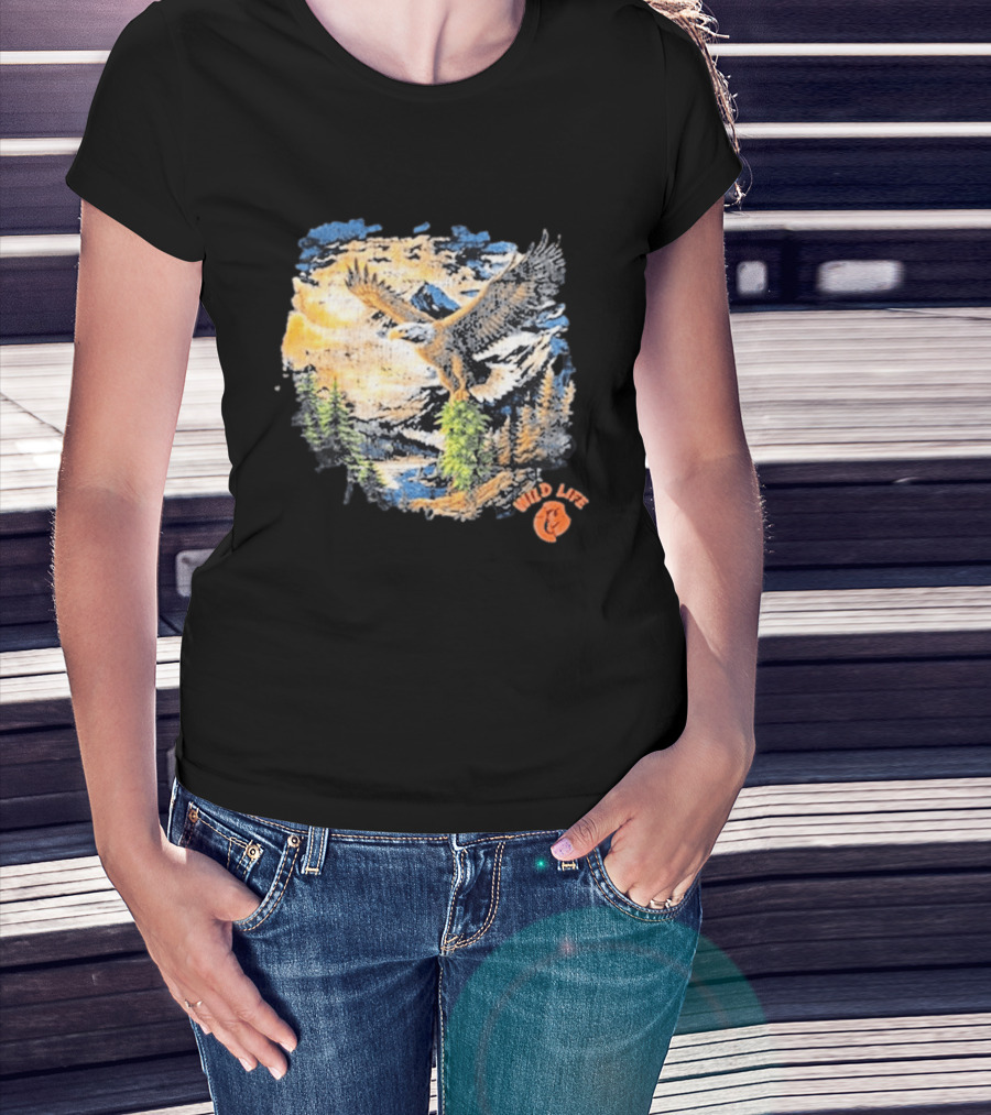 Cookies X Wildlife Soaring Eagle Mountain Scene T-Shirt