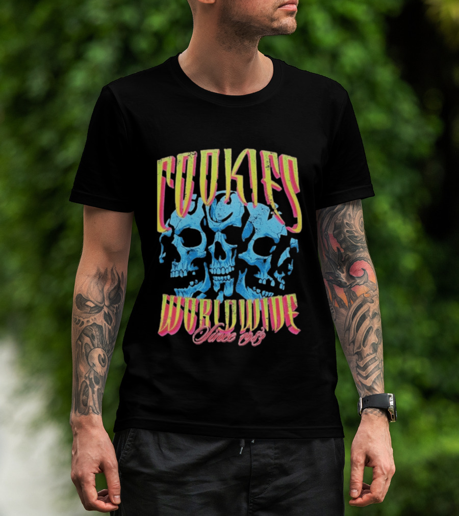 Cookies Worldwide Shattered Skulls Since 1989 T-Shirt