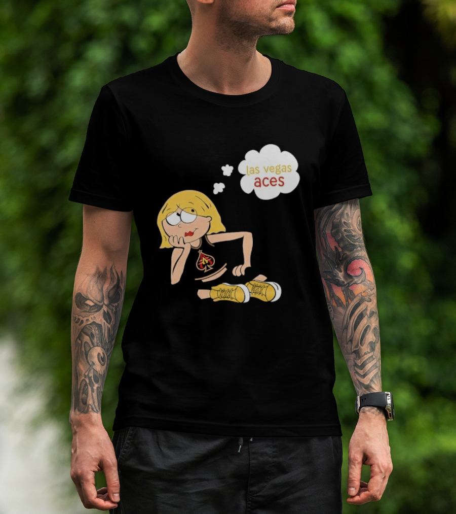 Las Vegas Aces WNBA Blonde Cartoon Girl Thought Bubble T-Shirt