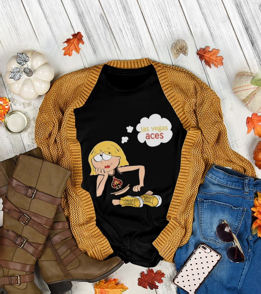 Las Vegas Aces WNBA Blonde Cartoon Girl Thought Bubble T-Shirt