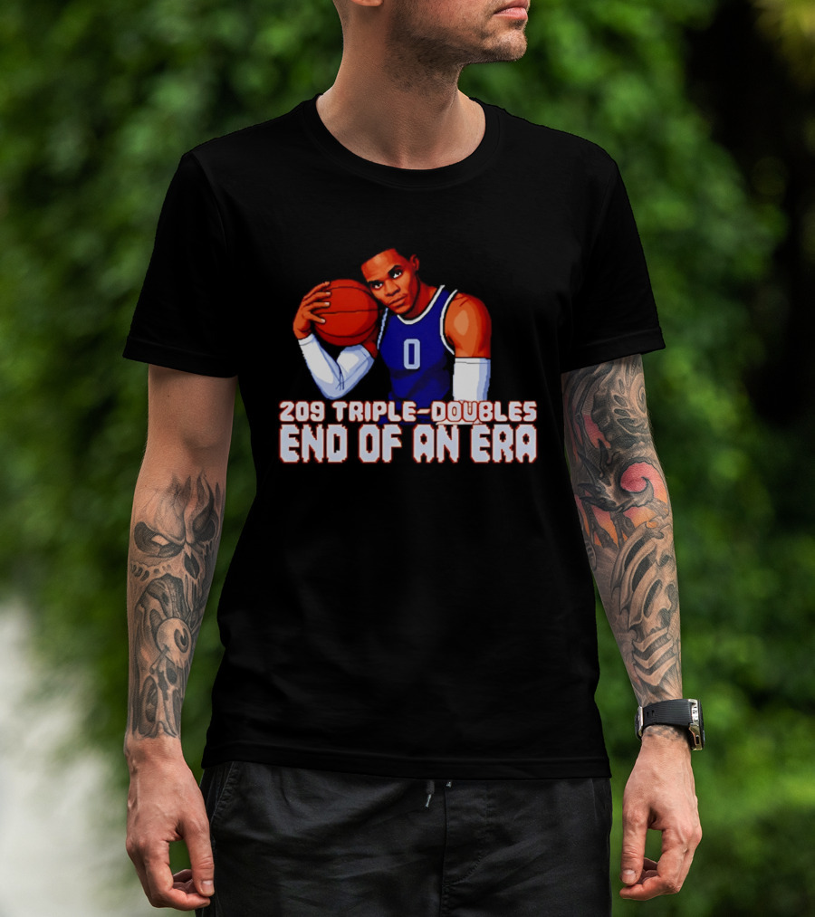 Russell Westbrook 209 Triple Doubles End Of An Era Basketball Legend Pixel T-Shirt