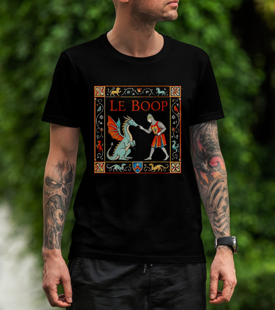 Le Boop Medieval Knight And Dragon Encounter T-Shirt