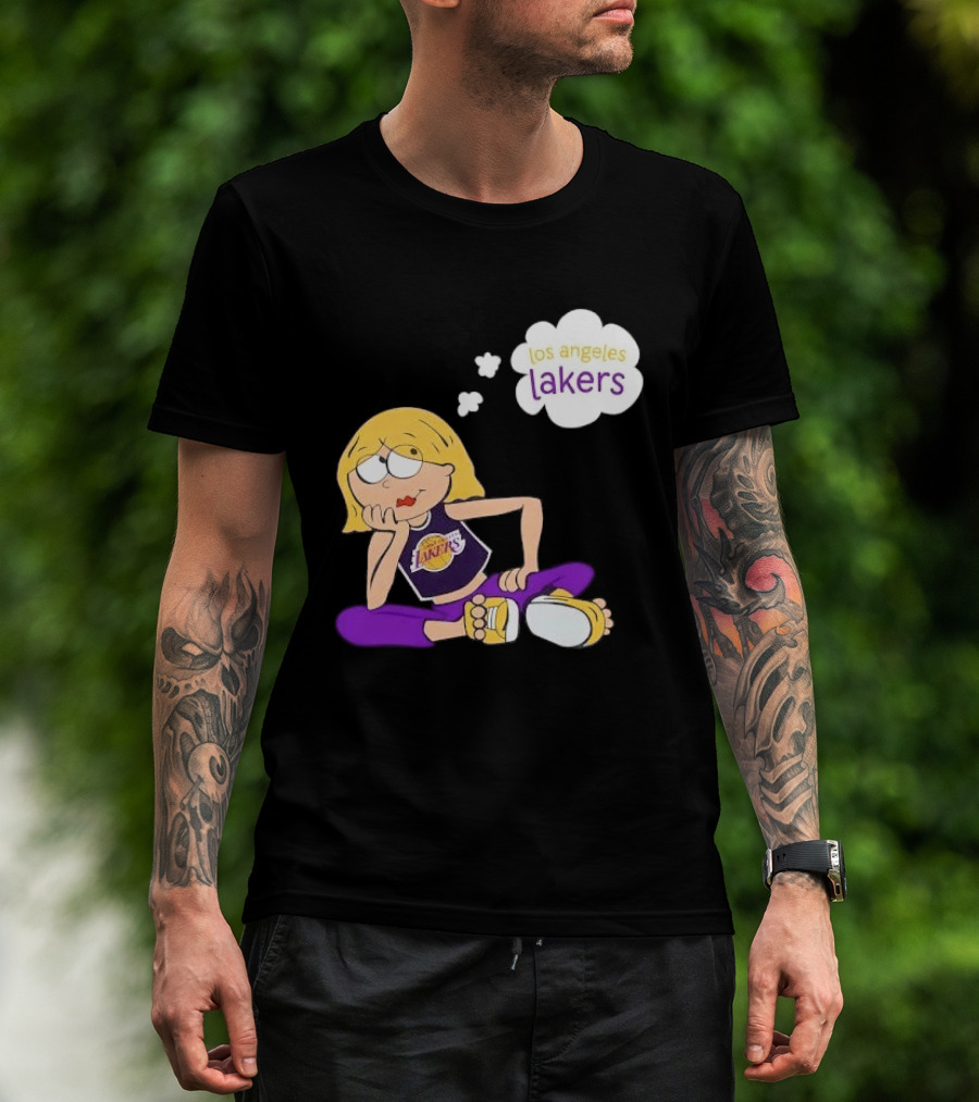 Los Angeles Lakers Cartoon Girl Daydreaming Thought Bubble T-Shirt