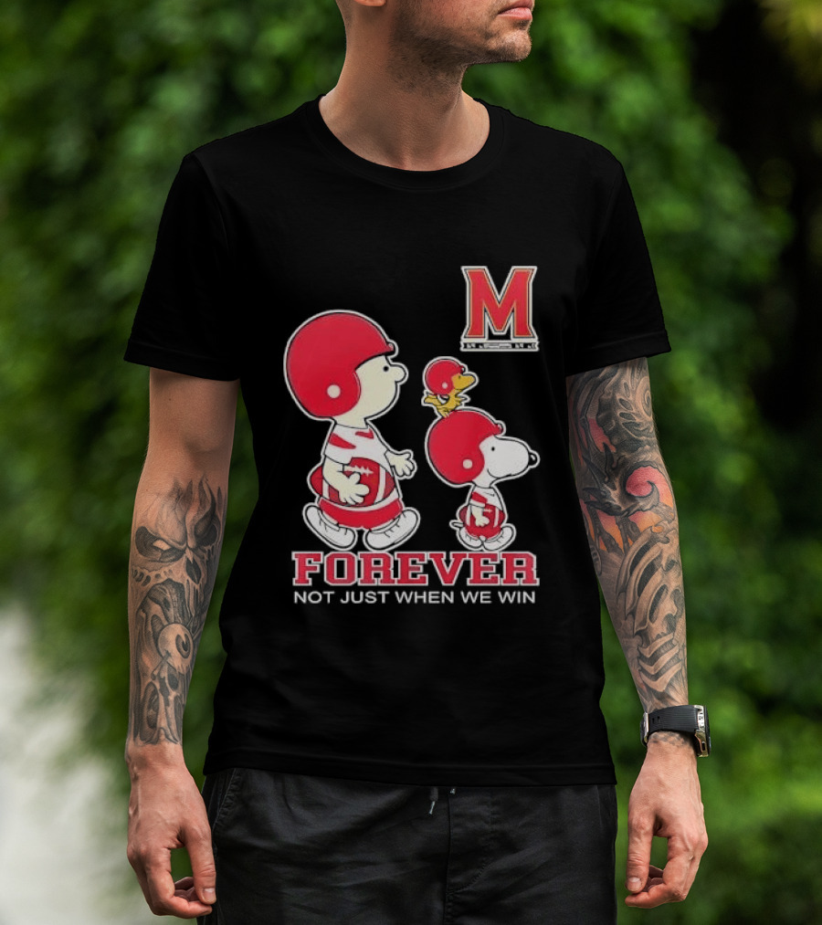 Charlie Brown And Snoopy Forever Loyalty Maryland Terrapins Fan T-Shirt