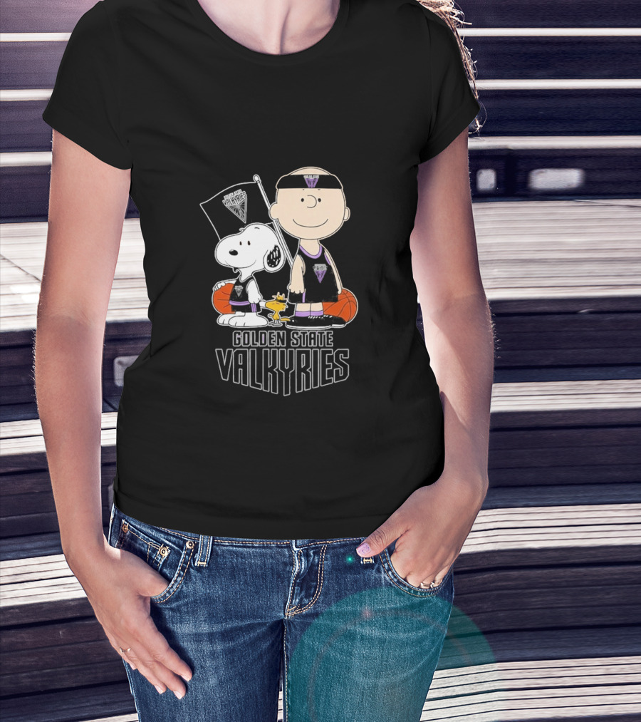 Golden State Valkyries Charlie Brown Snoopy WNBA Basketball T-Shirt