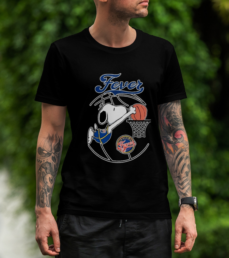 Snoopy Dunking Basketball Indiana Fever WNBA Peanuts T-Shirt