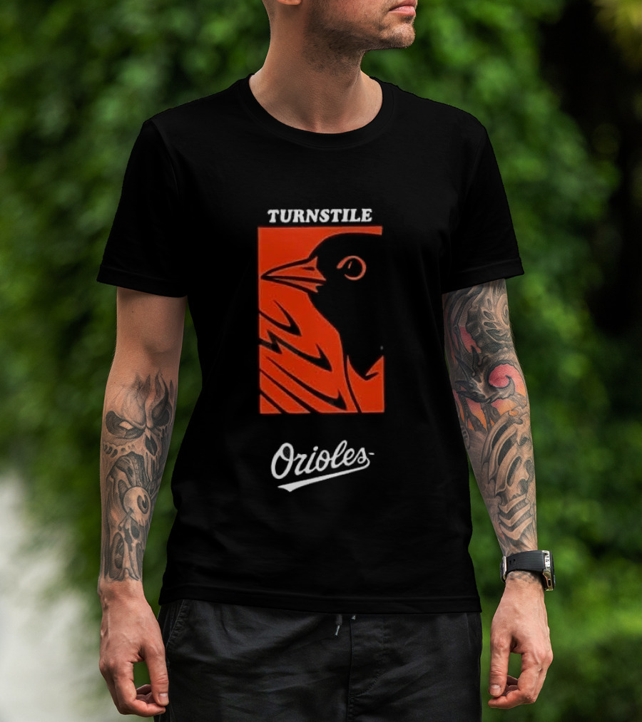 Turnstile Orioles Collaboration Bird Graphic Baltimore Team Merchandise T-Shirt
