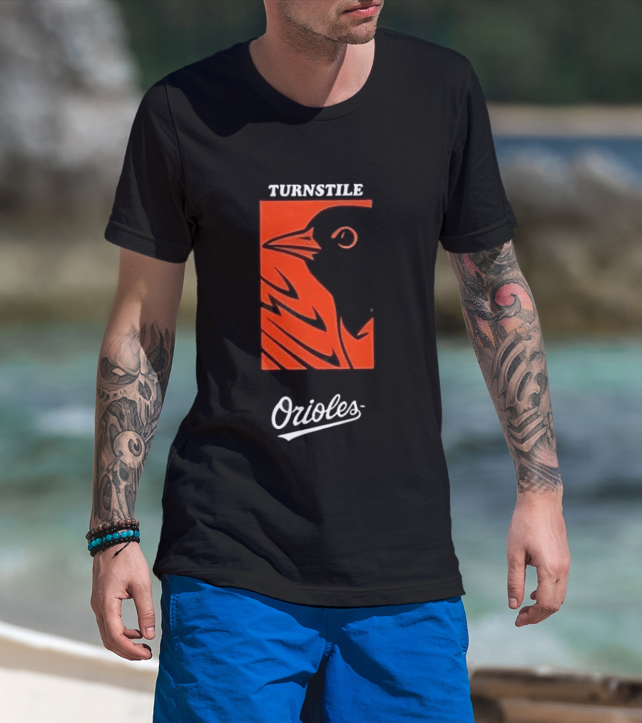 Turnstile Orioles Collaboration Bird Graphic Baltimore Team Merchandise T-Shirt
