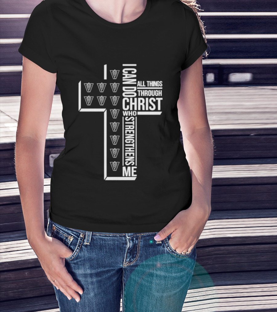 Vandegrift Crown Trio I Can Do All Things Through Christ Who Strengthens Me T-Shirt