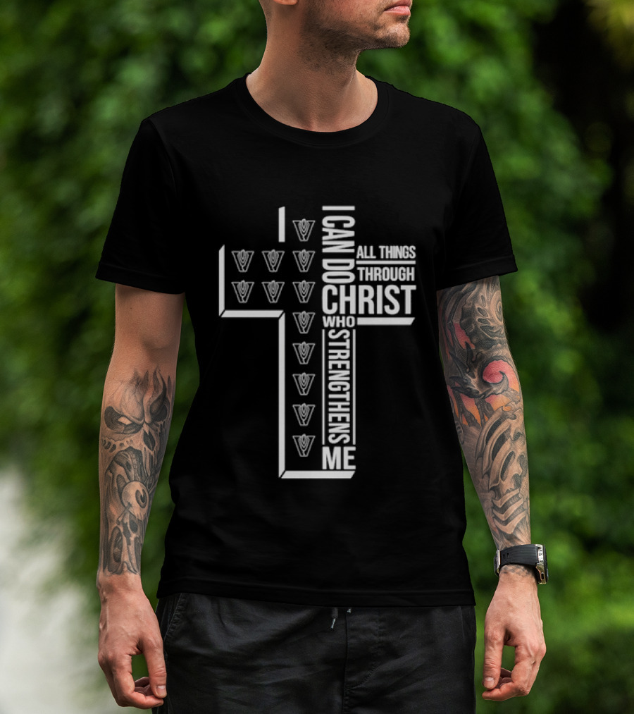 Vandegrift Crown Trio I Can Do All Things Through Christ Who Strengthens Me T-Shirt