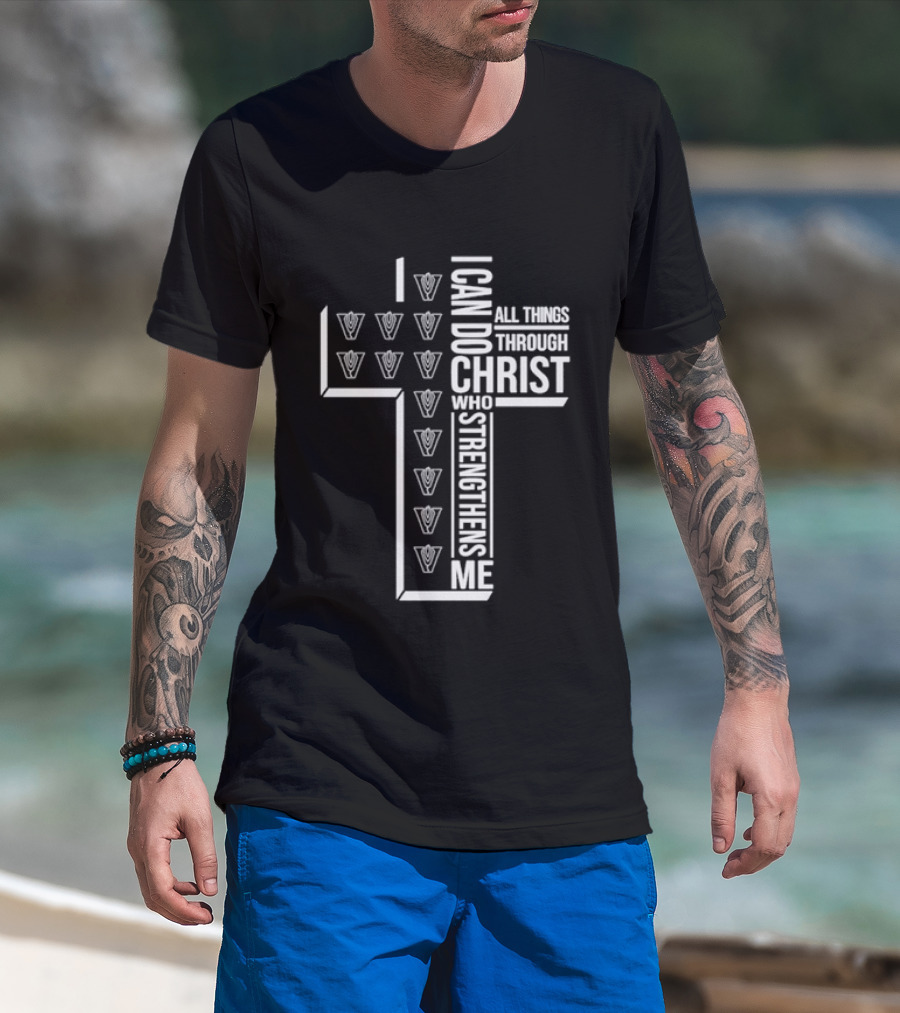 Vandegrift Crown Trio I Can Do All Things Through Christ Who Strengthens Me T-Shirt