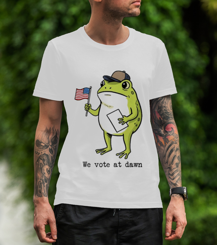 American Frog With Flag We Vote At Dawn T-Shirt