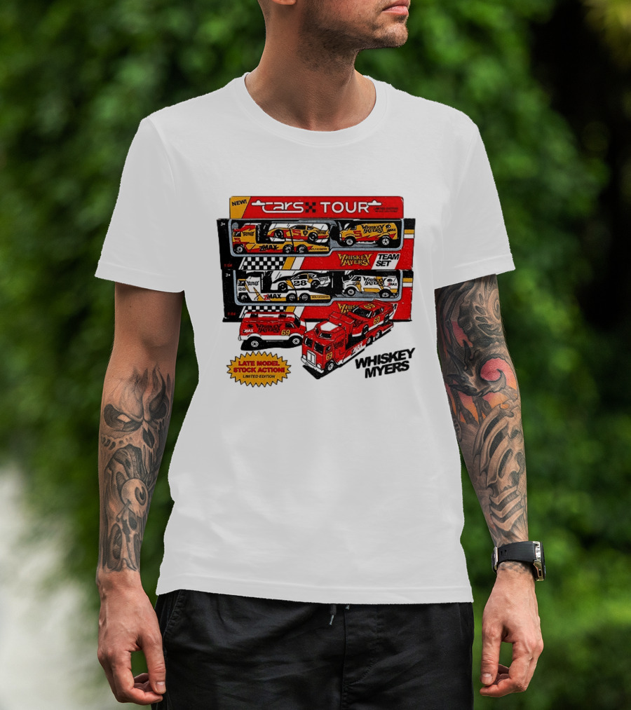 NEW Cars Tour Whiskey Myers Team Set Late Model Stock Action Limited Edition T-Shirt