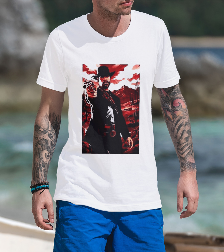 Red Dead Redemption 2 Cowboy Illustration Best Game Ever Made T-Shirt
