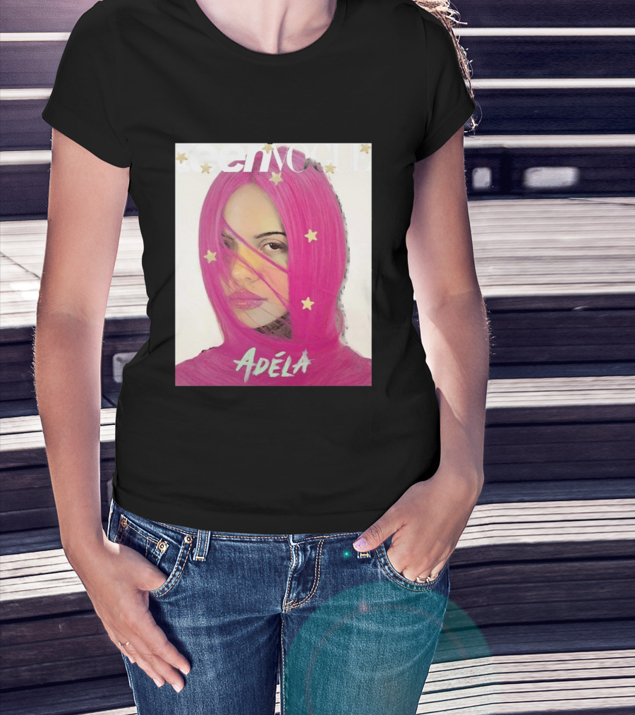 Teen Vogue Cover Adéla Pink Hair Star Accents T-Shirt