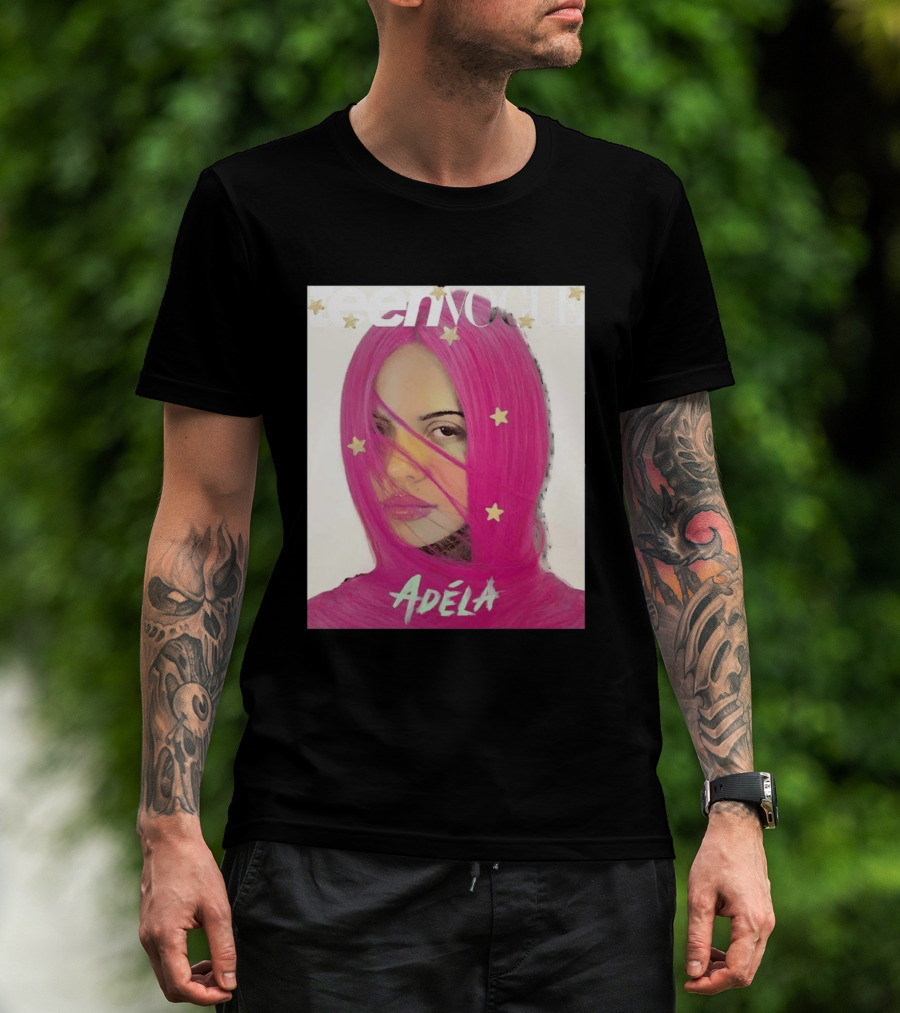 Teen Vogue Cover Adéla Pink Hair Star Accents T-Shirt