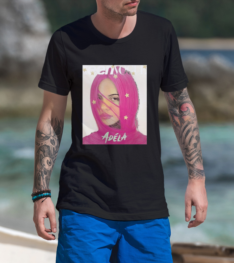 Teen Vogue Cover Adéla Pink Hair Star Accents T-Shirt