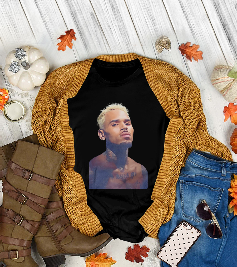 Chris Brown Blond Hair Tattoo T-Shirt