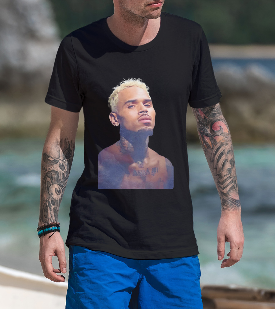 Chris Brown Blond Hair Tattoo T-Shirt