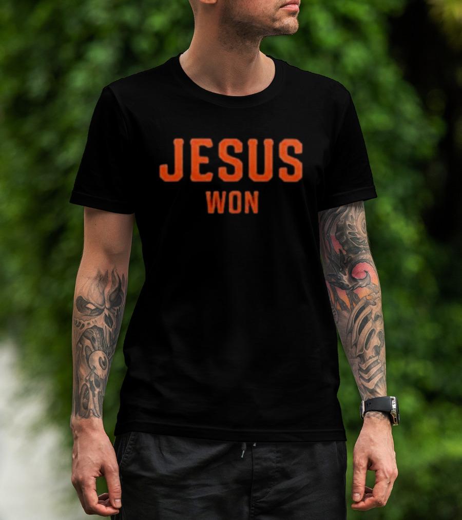 Giants Jesus Won San Francisco Orange Block Lettering T-Shirt