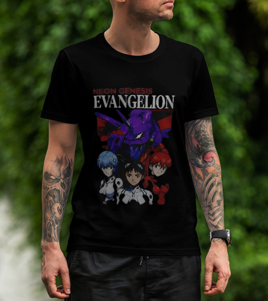 Neon Genesis Evangelion Rei Asuka Shinji With Unit 01 T-Shirt