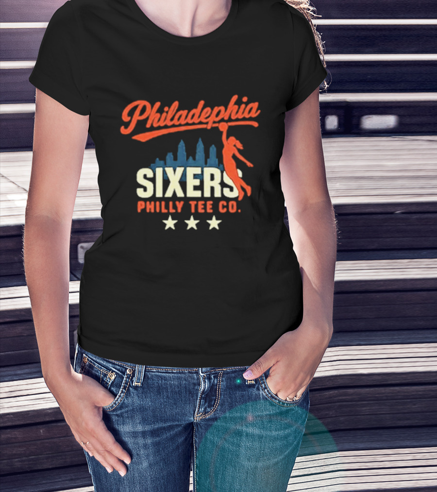 Philadelphia Sixers Philly Co Skyline Basketball T-Shirt