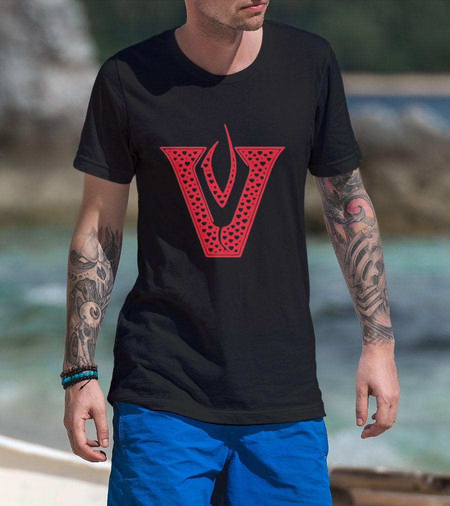 Red V Filled Hearts Flame T-Shirt