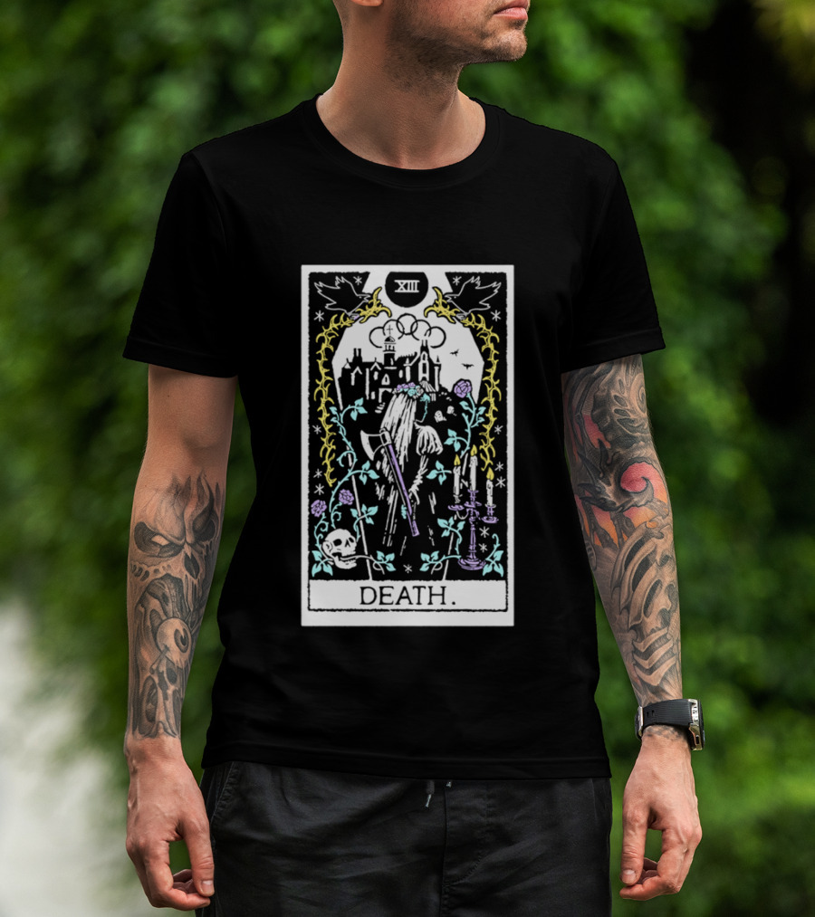XIII Death Tarot Card Gothic Skull And Scythe T-Shirt